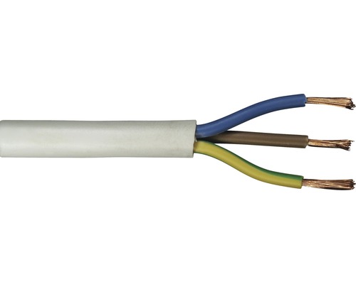 Silový kabel H05 VV-F 3G1,5 mm² 20 m bílá