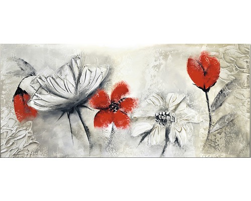 Obraz na plátně, ručně malovaný Květy II. 55x120cm