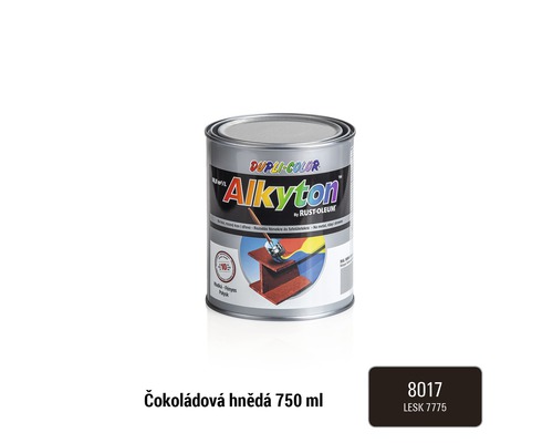 Samozákladová barva na rez i dřevo lesklá Alkyton 0,75 l čokoládově hnědá RAL8017-0
