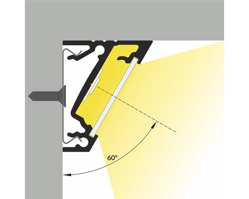 Profil pro LED pásky s úhlem vyzařování 60 stupňů