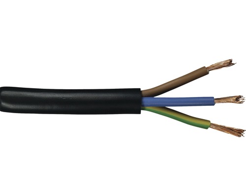 Silový kabel H05 VV-F 3G1,5 mm² černá, metrážové zboží