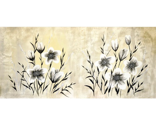 Obraz na plátně, ručně malovaný květy V. 55x120cm