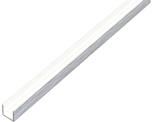 Alu U profil, nerez vzhled světlý15x10x15x1mm, 1m Hliníkový U-profil
