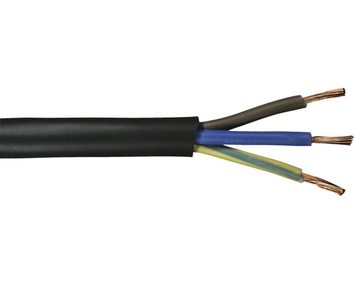 Gumový silový kabel H05 RR-F 3G1,5 mm², délka 20 m, černá