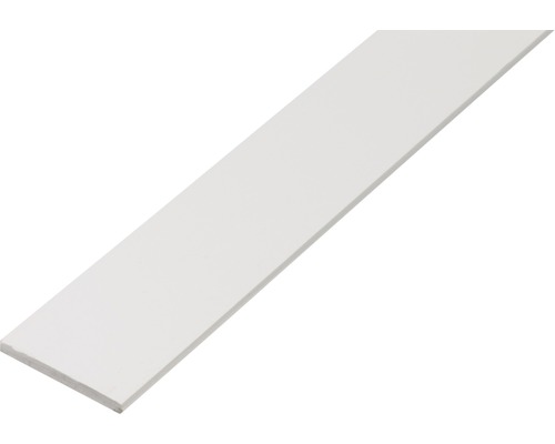 Plochá tyč, plast bílý, 30x3mm, 2,6m
