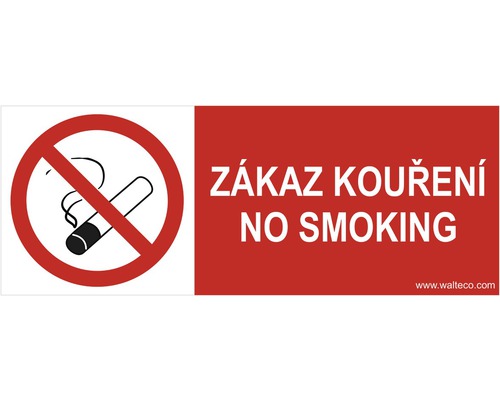 Samolepka 210 x 80 mm, Zákaz kouření, No smoking