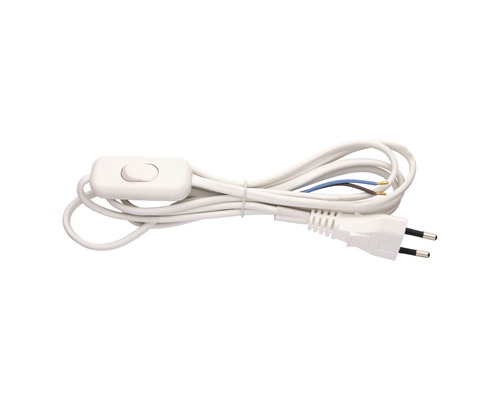 Napájecí kabel Emos Flex 2x0,75 s vypínačem 2m bíla Napájecí kabel se zástrčkou a vypínačem