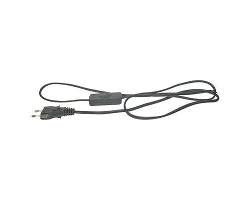 Napájecí kabel Emos Flex 2x0,75 s vypínačem 2m černá Kabel lampy s vypínačem a euro zástrčkou