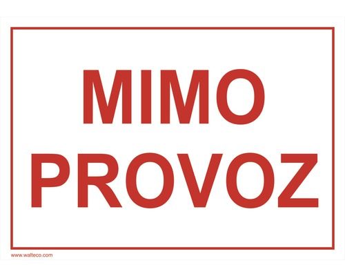 "Plast 2 mm - Mimo provoz" - 200x150 mm