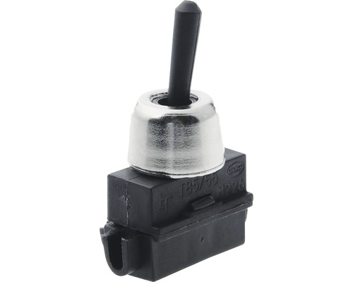 Jednopólový kolébkový spínač s černou kolébkovou páčkou
