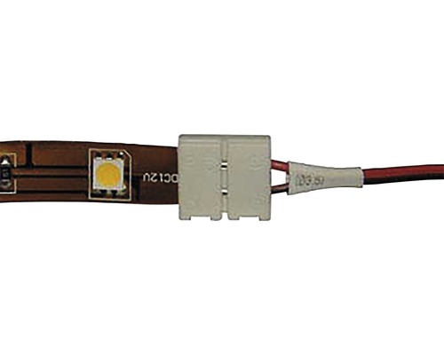 LED pásek s připojovací svorkou a kabelem