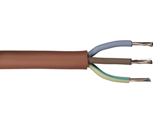 Silikonový silový kabel SIH-J 3x1,5 mm² červenohnědá, metrážové zboží