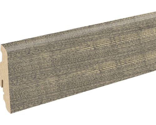 Soklová lišta Skandor Pensacola dub FU60L 19x58x2400 mm Podlahová lišta s dřevěnou strukturou