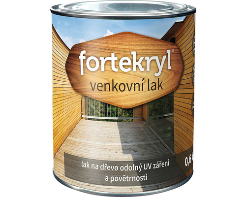 Lak na dřevo FORTEKRYL venkovní matný 0,6 l Plechovka s lakem na dřevo pro venkovní použití