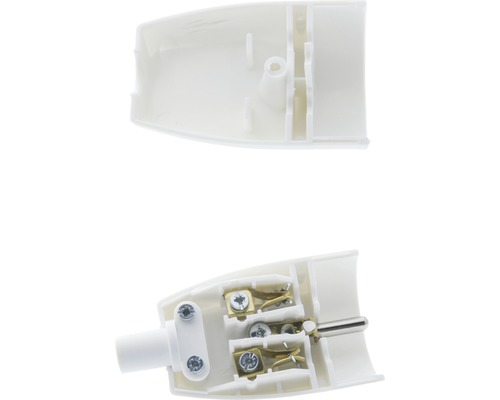 Otevřená ochranná kontaktní zástrčka z plastu se šroubovými kontakty