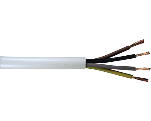 Silový kabel H03 VV-F 4x0,75 mm² bílá, metrážové zboží