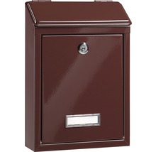 Hnědá poštovní schránka se zámkem a jmenovkou