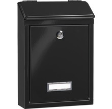 Černá poštovní schránka se zámkem a jmenovkou