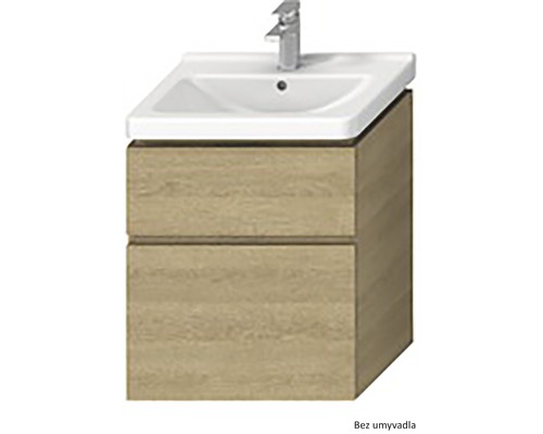 Skříňka pod umyvadlo se dvěma zásuvkami a keramickým umyvadlem