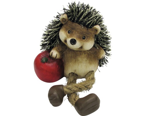 Dekorativní ježek s jablkem, vyrobený z keramiky a lana