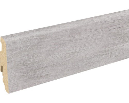 Soklová lišta Skandor kamenný dub FU60L 19x58x2400 mm Podlahová lišta s dřevěnou strukturou