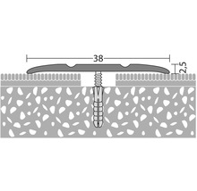 ALU přechodový profil, stříbrný, 1m 38mm; šroubovací (předvrtaný)-thumb-0