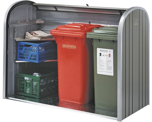 Box na popelnice pro uložení dvou popelnic s rolovacími vraty