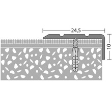 ALU schodový profil bronz 1m 24,5x10mm, šroubovací (předvrtaný)-thumb-1