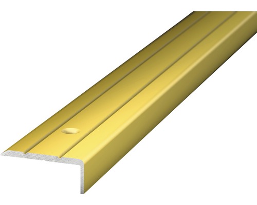 ALU schodový profil zlatý 1m 24,5x10mm, šroubovací (předvrtaný)