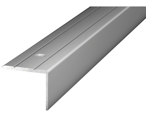 ALU schodový profil, stříbrný, 2,7m 24,5x10mm; šroubovací (předvrtaný)-0