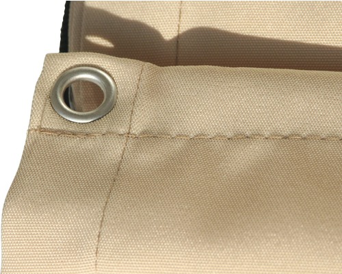 Detail béžové látky s očkem