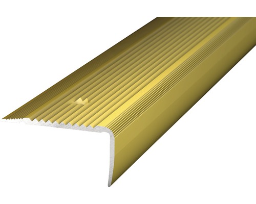 ALU schodový profill NOVA zlatý 1m 45x23mm šroubovací Schodový profil z vroubkovaného kovu