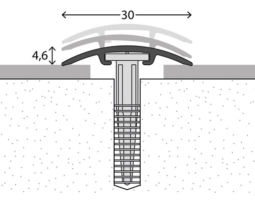 Profilová lišta o šířce 30 milimetrů a výšce 4,6 milimetru