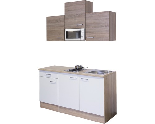 Kompletní kuchyňská linka s dřezem, varnou deskou, mikrovlnnou troubou a skříňkami