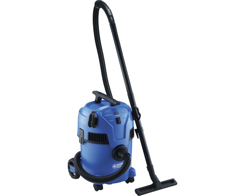 Modrý víceúčelový vysavač s trubkou a hadicí