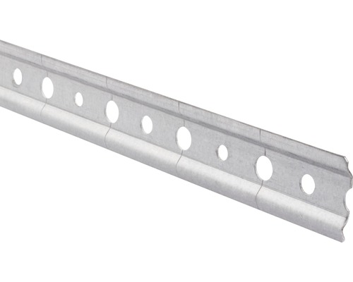 Závěsná lišta pro horní skříňky 1000 × 30 × 1,5 mm , nosnost 110 kg Kovová děrovaná lišta