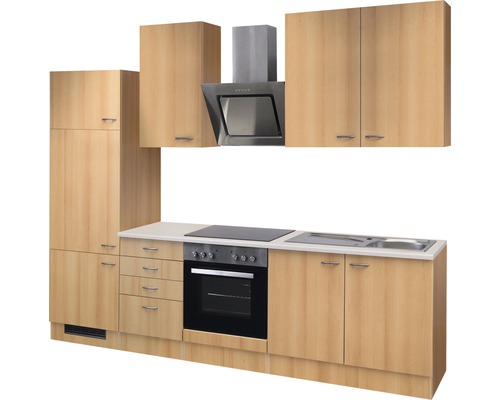 Kompletní kuchyně s horními a dolními skříňkami, odsavačem par, dřezem a elektrickými spotřebiči