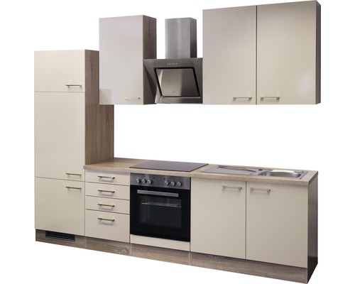 Kompletní kuchyňská linka s dřezem, sporákem, troubou, digestoří a skříňkami