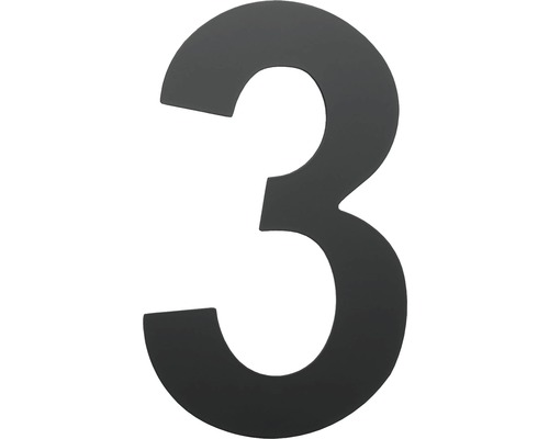 Domovní číslo "3" černé, 15 cm