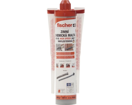 Chemická kotva zimní Fischer FIS VL 300T HIGH SPEED Chemická zimní malta Fischer včetně míchacích trysek