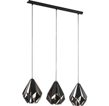 Závěsné svítidlo se třemi stínidly v geometrickém designu