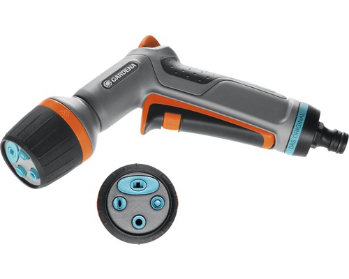 Zahradní postřikovač GARDENA Comfort ecoPulse sprcha 1/2" nebo 3/8" čisticí Multifunkční sprchová hlavice Gardena s různými tvary proudu a logem Gardena