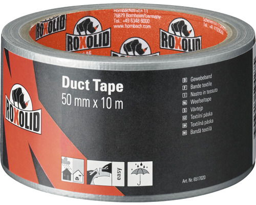 ROXOLID opravná páska 10m, šedá 50mm/10m Textilní páska Roxolid, 50 milimetrů krát 10 metrů