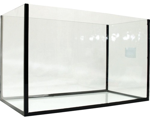 Prázdné skleněné akvárium s černým rámem