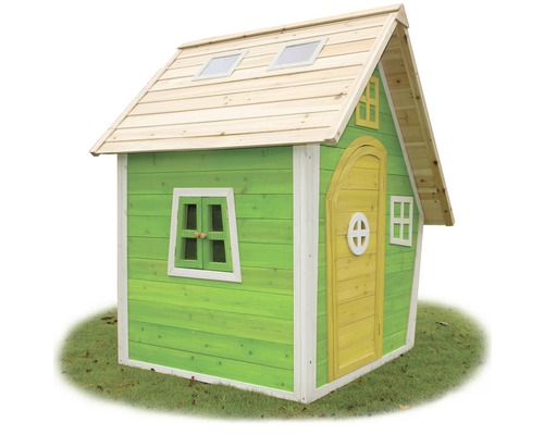 Dětský dřevěný hrací domek s okny a dveřmi