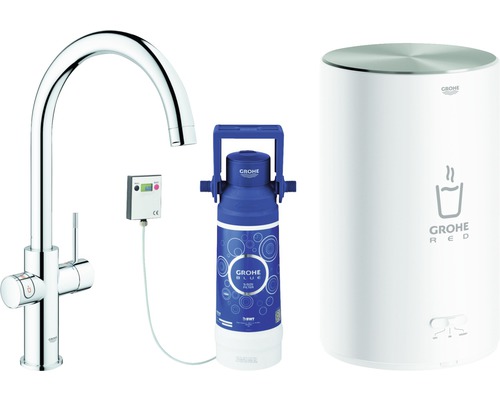 Dřezová baterie s filtrační funkcí pro vroucí vodu GROHE GROHE Red chrom 30083001 Kuchyňská baterie Grohe s vodním filtrem a bojlerem