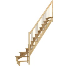 Schodiště Pertura Filia 1/4 stočené dole vpravo šířka 65 cm buk 12 stupňů dřevěné zábradlí