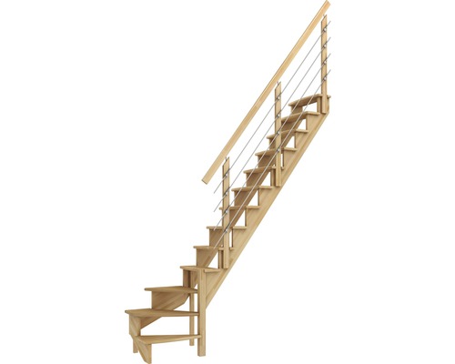 Schodiště Pertura Filia 1/4 stočené dole vpravo šířka 65 cm buk 12 stupňů kovové zábradlí Schodiště Pertura Filia 1/4 stočené dole vpravo šířka 65 cm buk 12 stupňů kovové zábradlí