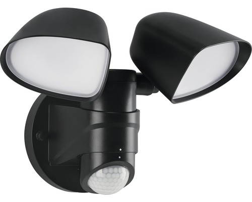 LED venkovní nástěnné osvětlení Telefunken 2x10W 1000lm 4000K černé se senzorem pohybu