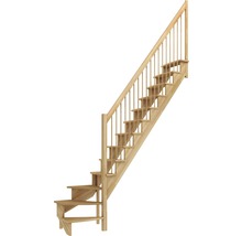 Schodiště Pertura Filia 1/4 stočené dole vpravo šířka 75 cm buk 12 stupňů dřevěné zábradlí